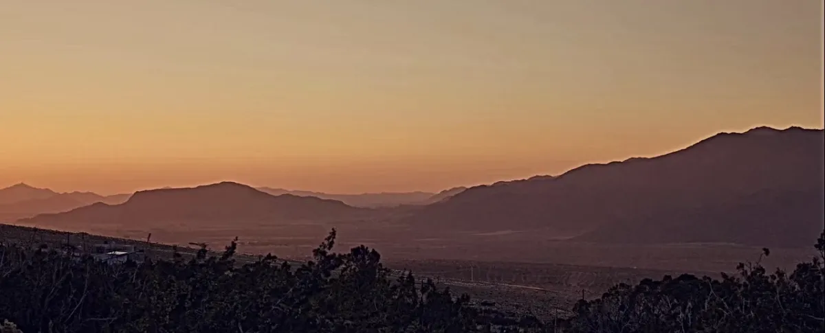 Desert mountain sunset from the retreat grounds